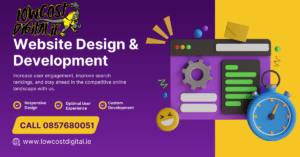 A snapshot of website design and development, representing the Web Development Archives section on lowcostdigital.ie.